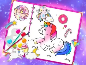 Fabulous Cute Unicorn Coloring Book